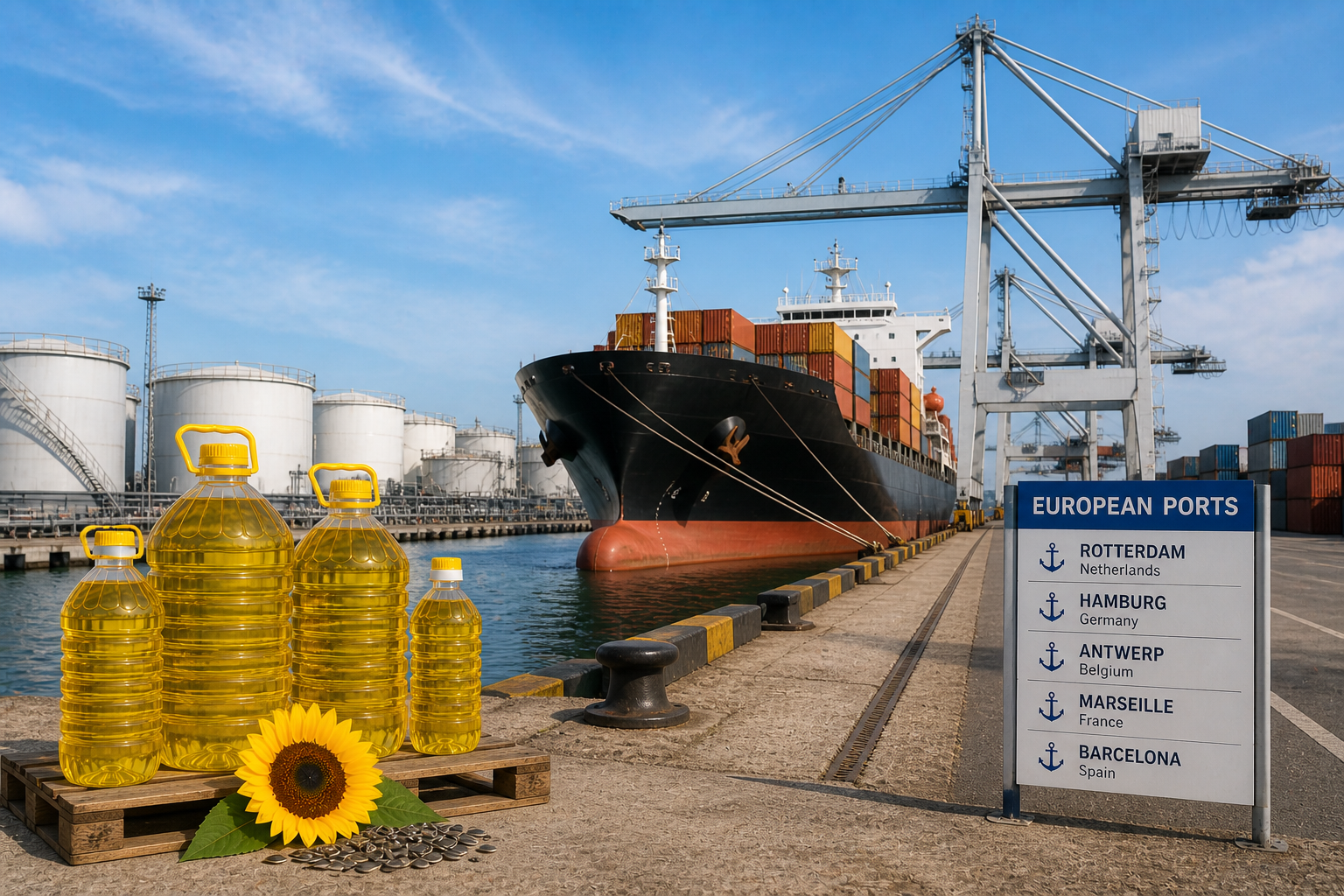 European Ports for Sunflower Oil Import