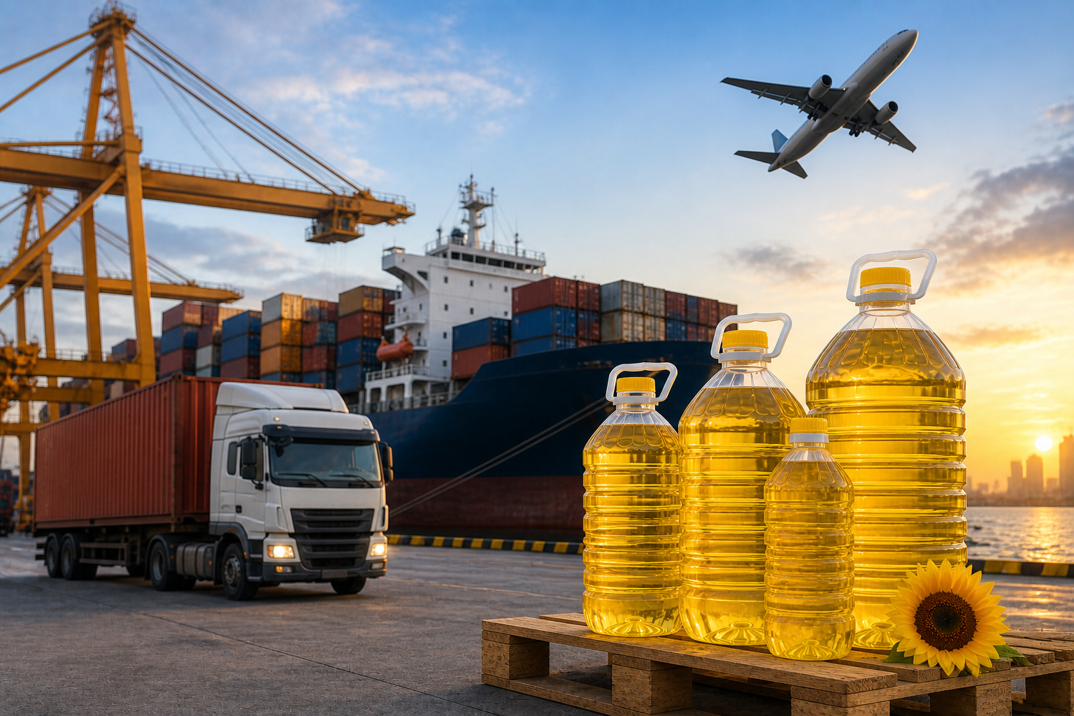 Multimodal international logistics for sunflower oil supply