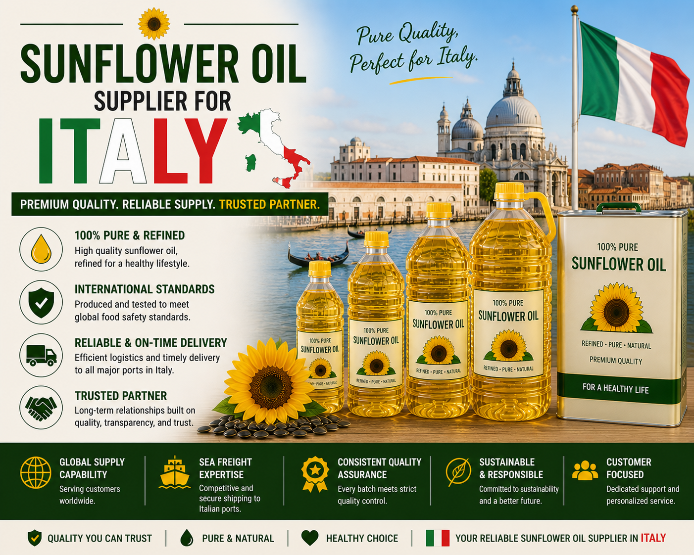 Sunflower Oil Supplier for Italy