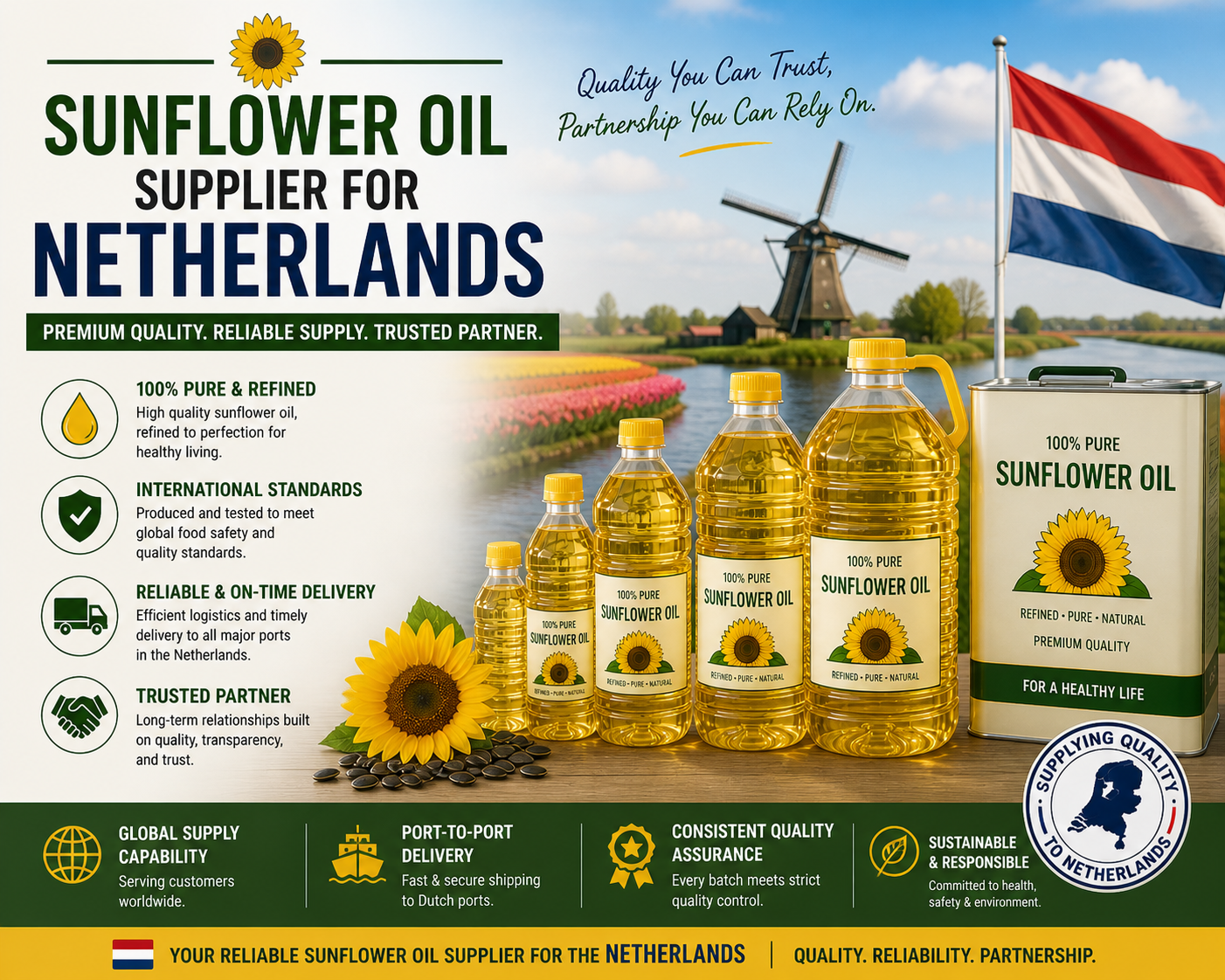 Sunflower Oil Supplier for NetherlandsSunflower Oil Supplier for Netherlands