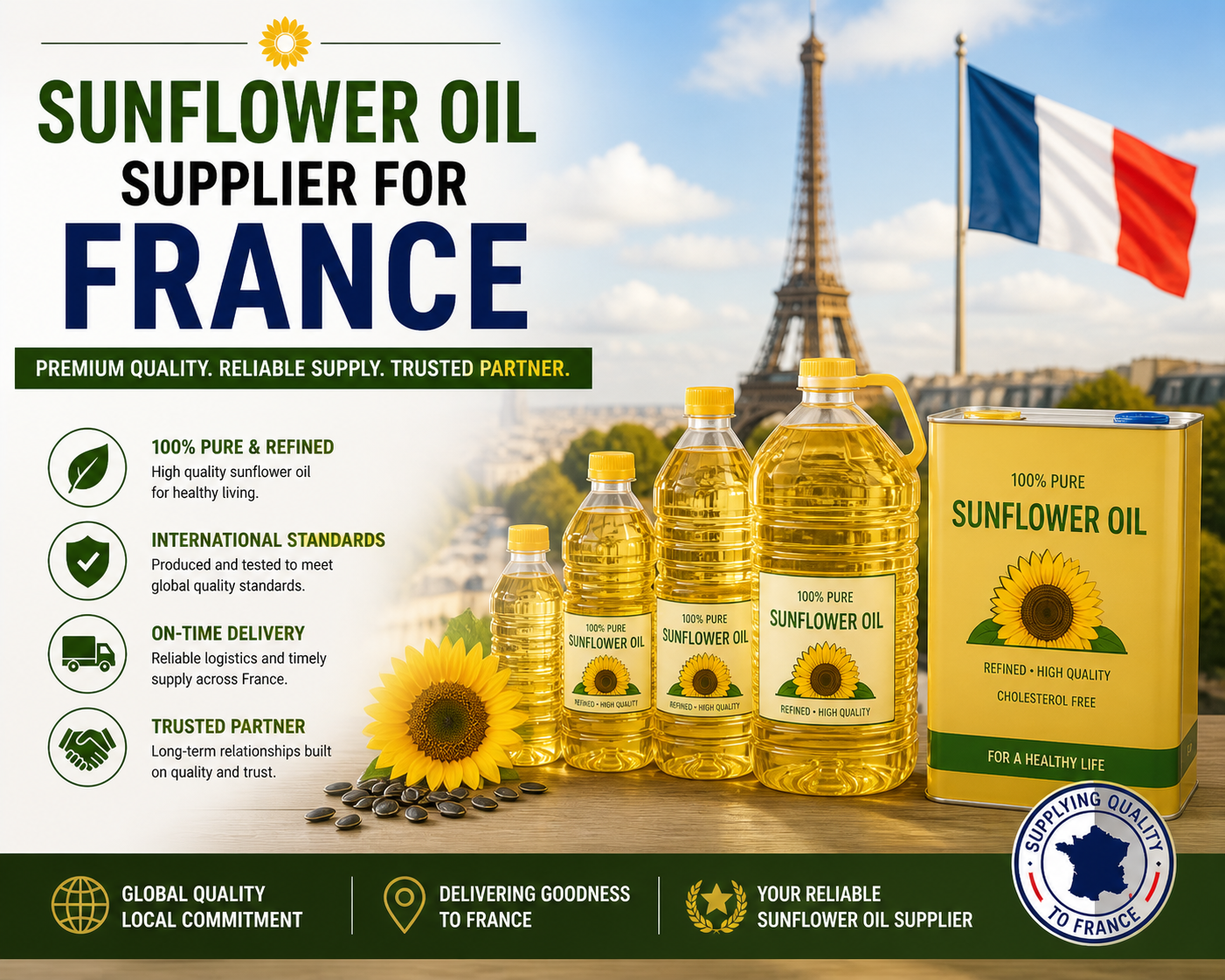 Sunflower Oil Supplier for France