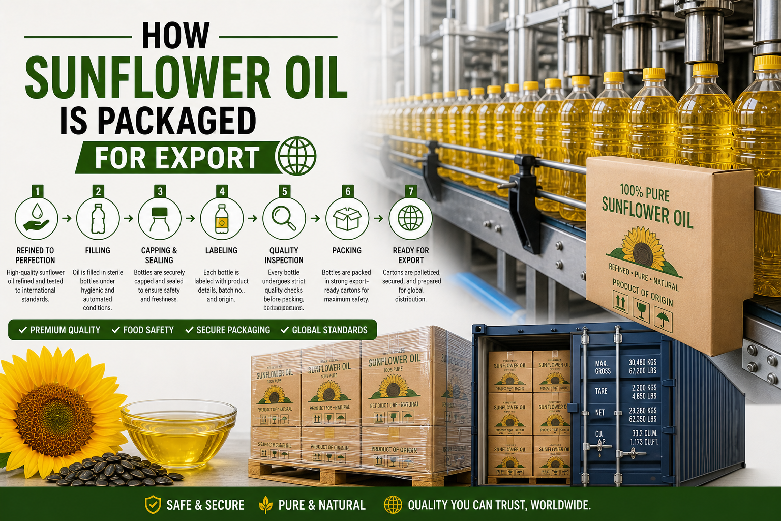 How Sunflower Oil Is Packaged for Export