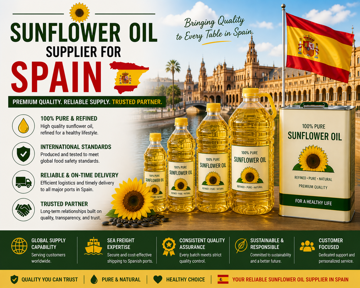 Sunflower Oil Supplier for Spain