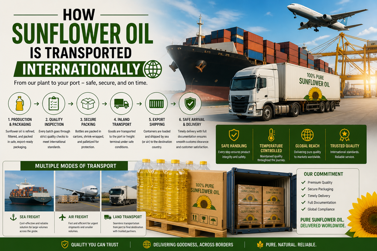 How Sunflower Oil Is Transported Internationally