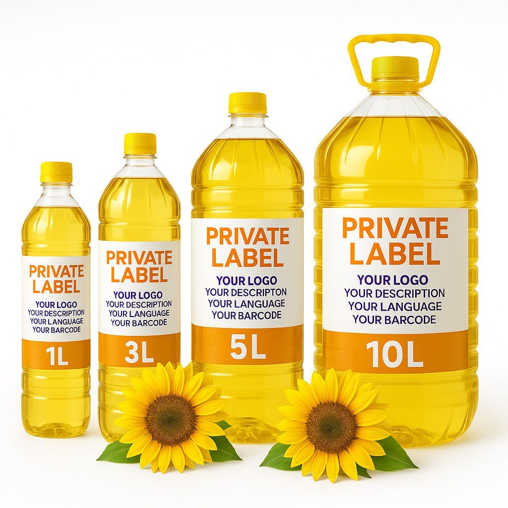 Private label sunflower oil packaging for B2B buyers