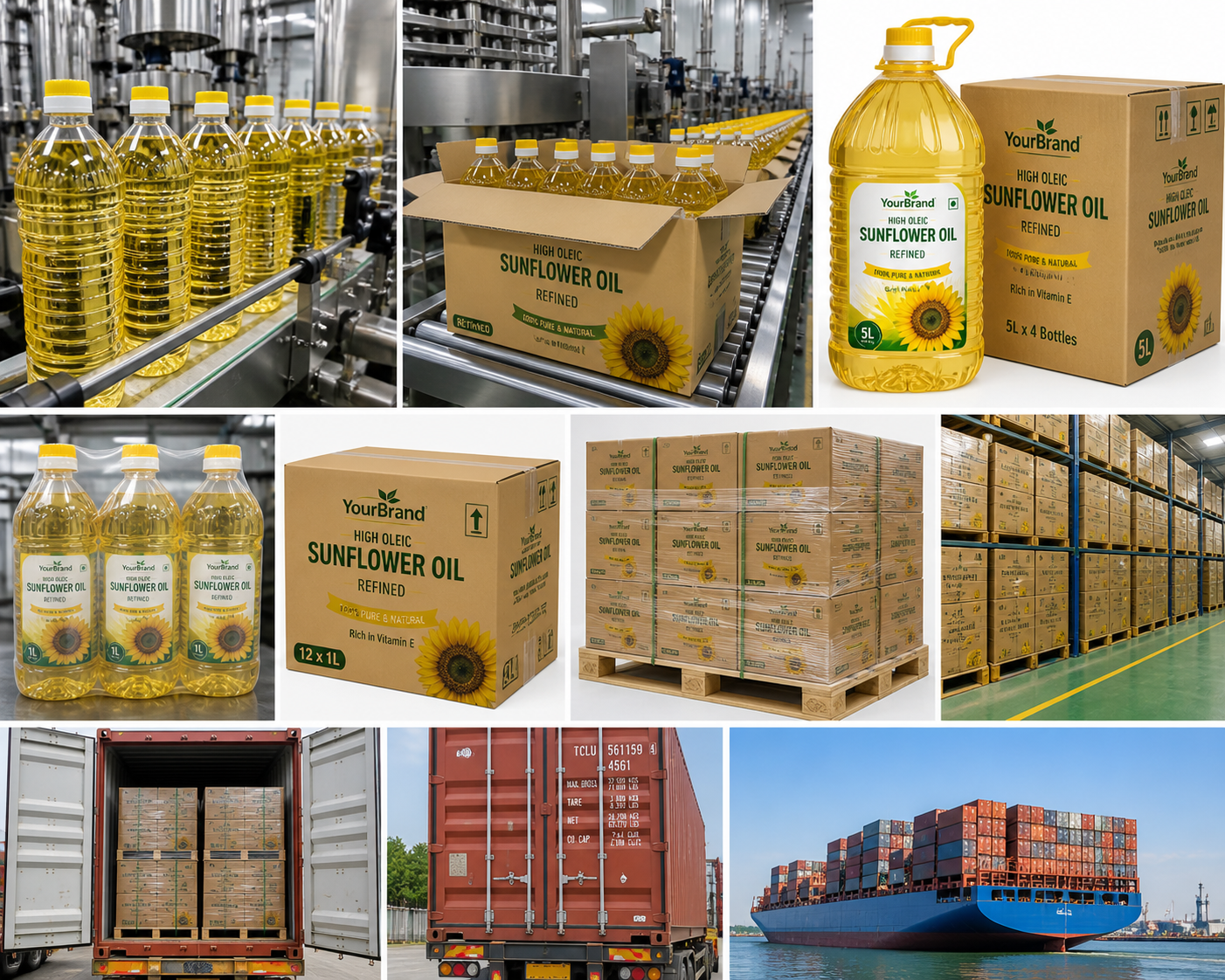High oleic sunflower oil bottles and foodservice containers
