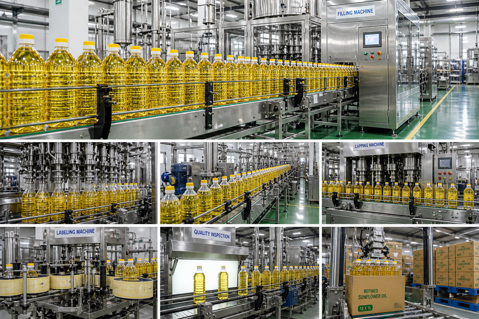 High oleic sunflower oil filling and private label packaging line