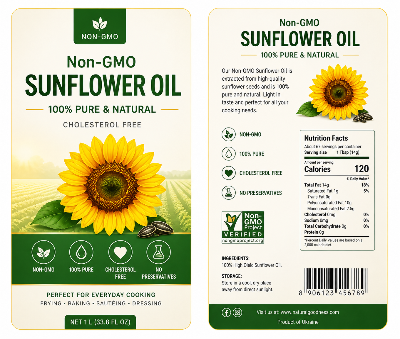 Non-GMO sunflower oil supplier for documented food manufacturing supply