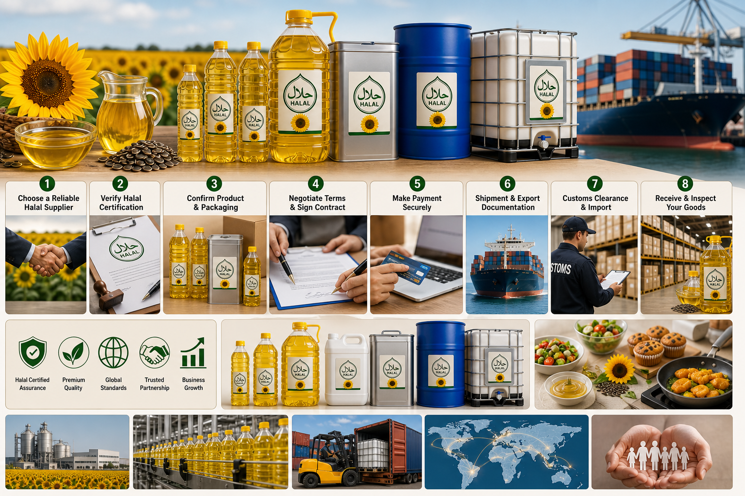 How to Import Halal Certified Sunflower Oil